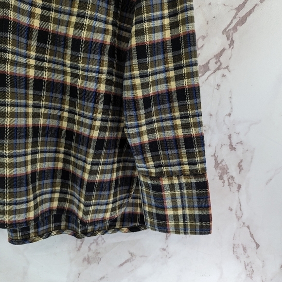 Everlane Shirt Womens Brown Flannel Boxy Plaid Button Up Pockets - Picture 6 of 15